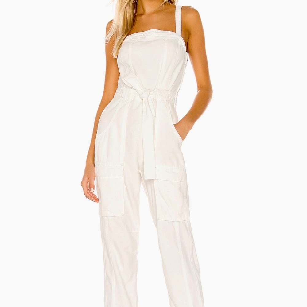 FREE PEOPLE Go West Utility Jumpsuit - White